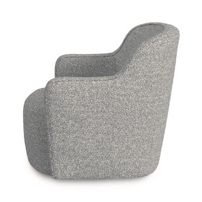 HomePop Upholstered Swivel Accent Chair White/Gray Boucle (LOCAL PICKUP ONLY)