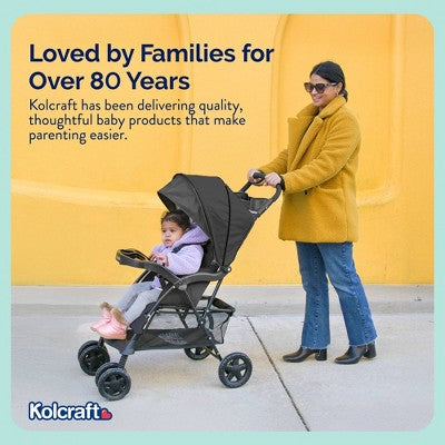 Kolcraft Cloud Premier Lightweight Stroller - Black: 5-Point Harness, Reclining Seat, Removable Cup Holders, Steel Frame (LOCAL PICKUP ONLY)