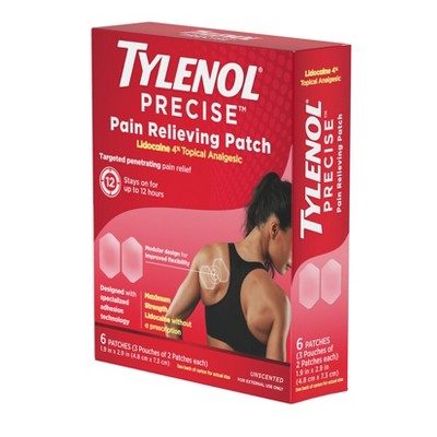 Tylenol Precise Pain Relief Patches - Max OTC Strength Lidocaine - Unscented - 3 Pouches/2ct Each