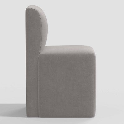 Cora Dining Chair in Luxe Velvet Titan Steel - Threshold: Upholstered, Rubberwood Frame, Armless (LOCAL PICKUP ONLY)