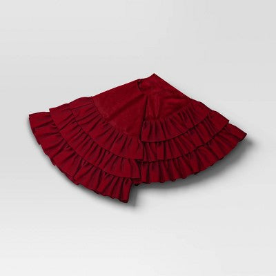 48" Christmas Ruffle Tree Skirt Burgandy - Wondershop (LOCAL PICKUP ONLY)