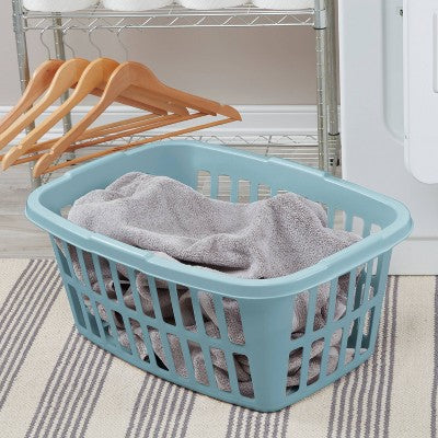 1.5 Bu Laundry Basket Pewter Aqua - Brightroom (LOCAL PICKUP ONLY)