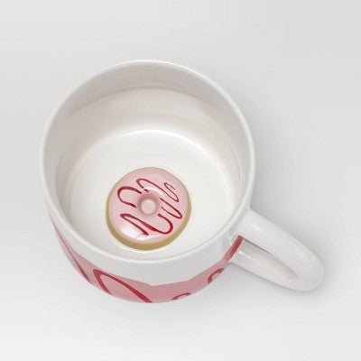 16oz Stoneware Donut Mug White - Room Essentials: Microwave & Dishwasher Safe, Hot/Cold Beverages, 16oz Capacity