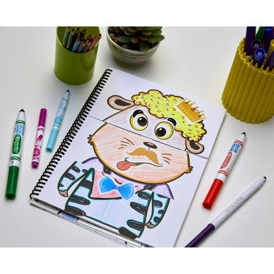 Crayola Today I Feel Mix & Match Flip Book: Flippable Coloring & Sticker Book for Kids, 30 Pages, Activity Pad