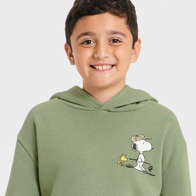 Boys' Peanuts Snoopy and Woodstock Golf  Hoodie  Green M