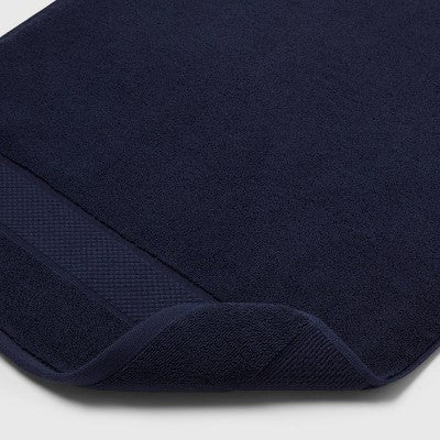 Performance Plus Towel Bath Rug Navy - Threshold: Cotton Terry, Machine Washable, Low Pile, OEKO-TEX Certified