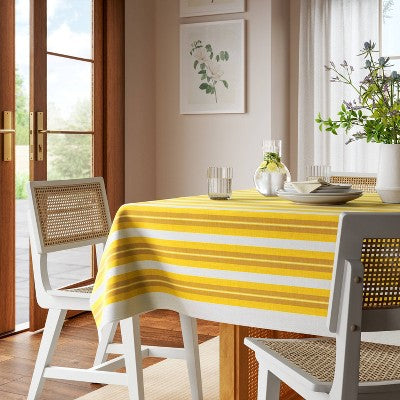 Coastal Tablecloth Yellow Striped - Threshold