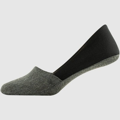Peds Women's 2pk Smooth Edge Mid Cut Liner Socks - Black/Gray 5-10
