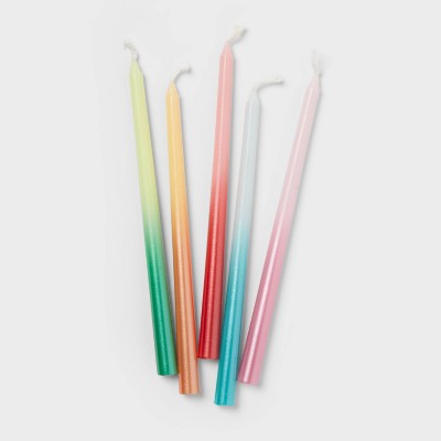 5.6" Menorah Unscented Taper Candles Green/Blue/Red/Pink/Orange - Spritz