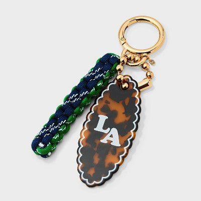 LA Handbag Charm Tortoise Print Keychain - Universal Thread Blue/Green