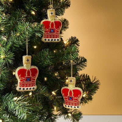 M&S 3ct Crown Fabric Christmas Tree Ornament Set