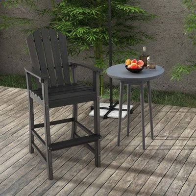Costway Outdoor HDPE Bar Height Stool Patio Tall Chair Armrest Footrest All Weather (LOCAL PICKUP ONLY)
