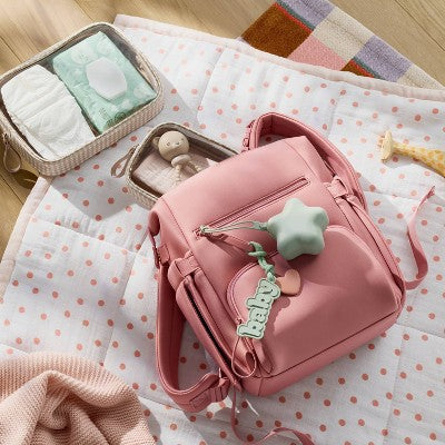 Mini Boxy Solid Backpack Diaper Bag - Pink - Cloud Island