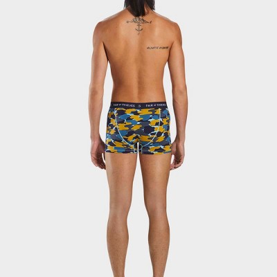 Pair of Thieves Men's Super Soft Camo Trunks 2pk - Blue/Yellow S