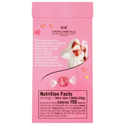 Lindt Lindor Valentine's Day Strawberries & Cream White Chocolate Truffles - 0.8oz