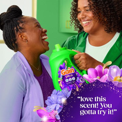 Gain Moonlight Breeze Plus Liquid Laundry Detergents 45 Loads - 60oz: Spill-Resistant Lid, Deep Cleaning, Cold Water Detergent