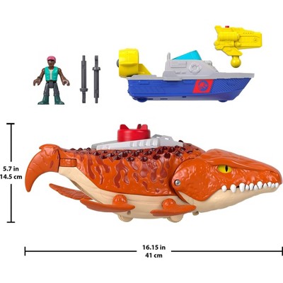 Fisher-Price Imaginext Jurassic World Rebirth Aqua Chomp Chase Mosasaurus Dinosaur Toy Playset