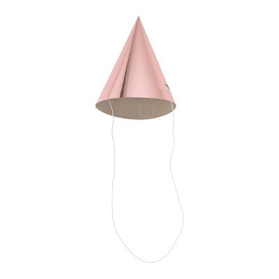 10ct 5" Metallic Foil Party Hats Rose Gold - Spritz