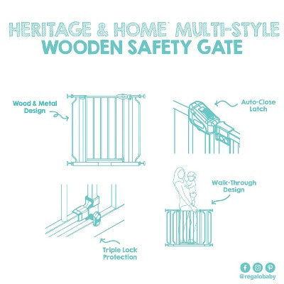 Regalo Heritage & Home Multi-Style Safety Gate: Metal, Pressure-Mounted, 21 Inches Height (LOCAL PICKUP ONLY)