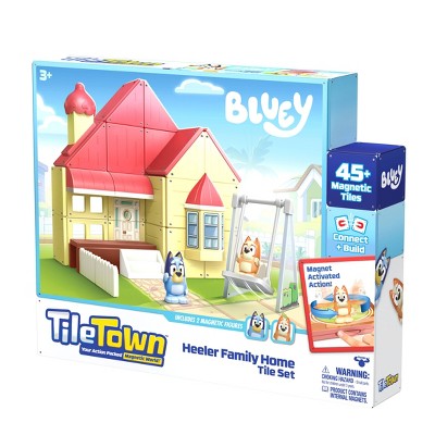 Tile Town Bluey Heeler Home Magnetic Tiles Playset