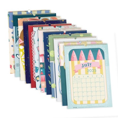 Blue Sky 12"x17" 2025-2026 Monthly Wall Calendar Tinned Assorted