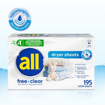 All Free Clear Fabric Softening Sheets - 195ct