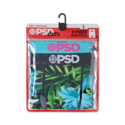 PSD Boys' 2pk Paradise Boxer Briefs Underwear - Pink/Black L