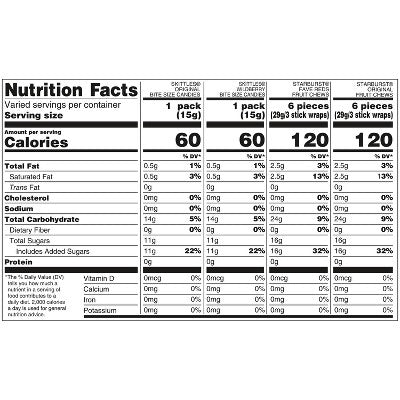 Mars - Skittles and Starburst Halloween Candy Fun Size Chewy Fruit Candies Variety Bag - 58.26oz/140ct