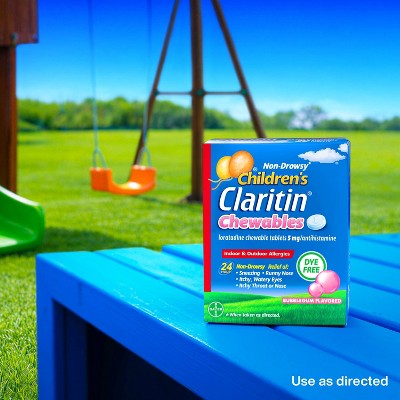 Claritin Children's 24-Hour Allergy Relief Chewables, Non-Drowsy, 5mg Loratadine, Bubblegum, Ages 2+ - 30ct