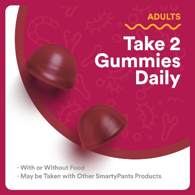 SmartyPants Adult Probiotic & Prebiotic Gummies for Immunity & Digestive Health - Grape - 60ct
