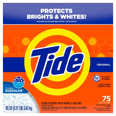 Tide Turbo High Efficiency Powder Laundry Detergent Original - 75 Loads/85oz