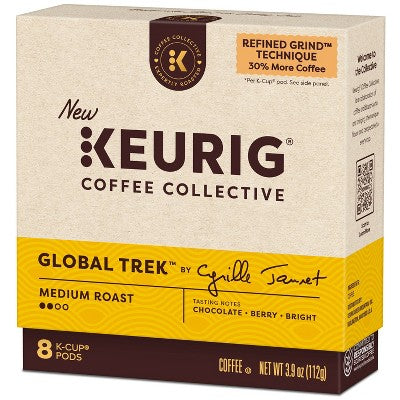 Keurig Coffee Collective Global Trek Medium Roast K-Cup Coffee Pods - 8ct: Arabica Beans, Chocolate, Berry Flavors (LOCAL PICKUP ONLY)