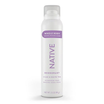 Native Whole Body Deodorant Spray - Lilac & White Tea - Aluminum Free - 3.5oz