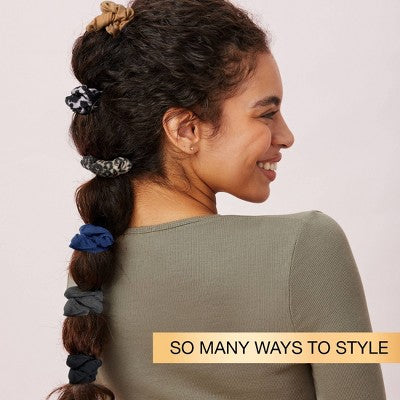 scunci Classic Comfort Mini Scrunchies - Neutrals - All Hair - 8pcs