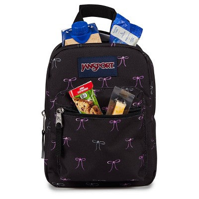 JanSport Big Break Dual Compartment Lunch Bag - Black: 100% Recycled PET Material