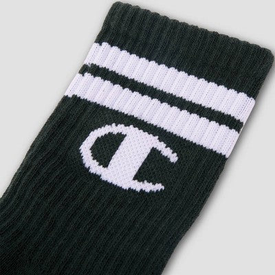 Champion Boys' 3pk Crew Socks - Black M