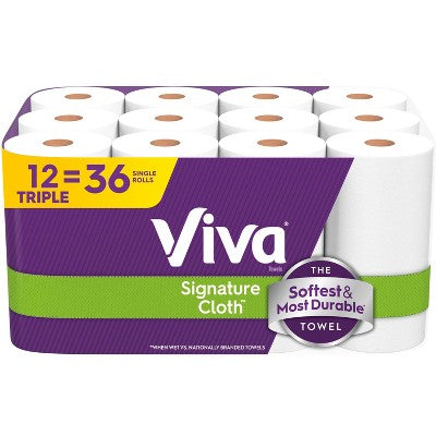 Viva Signature Cloth Choose-A-Sheet Paper Towels - 12 Triple Rolls (LOCAL PICKUP ONLY)