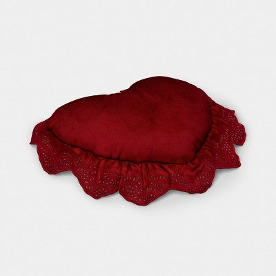 Valentine's Day Ruffled Heart Pillow - Threshold