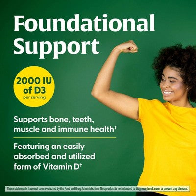 MegaFood Vitamin D3 2000 IU for Bone Health & Immune Support Tablet - 30ct
