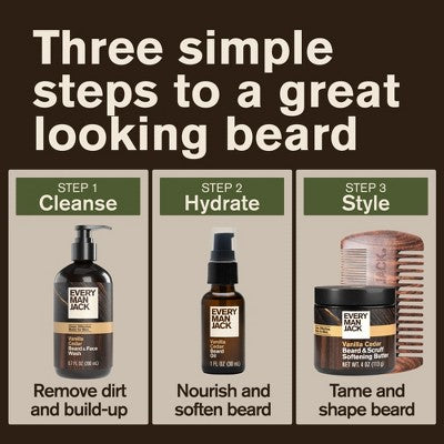 Every Man Jack Beard Oil - Vanilla + Cedar - 1 fl oz