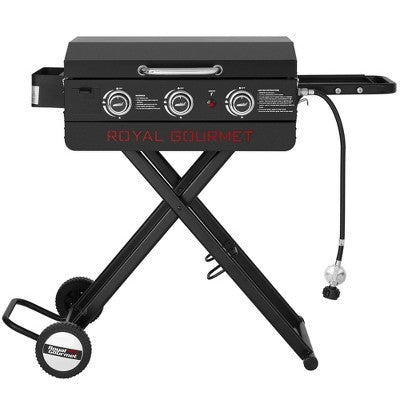 RoyalGourmet Portable 3-Burner Gas Griddle PD3001TG Black (LOCAL PICKUP ONLY)