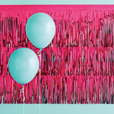 Hot Pink Metallic Layered Fringe Decor - Spritz