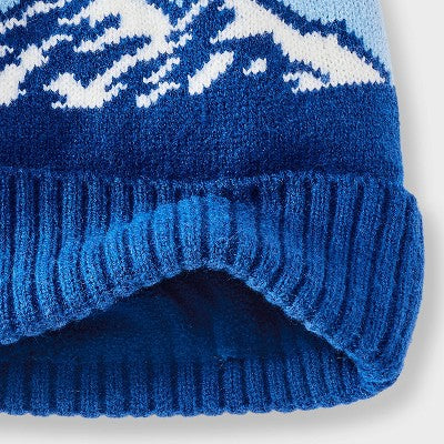 Boys' Mountain Beanie - Cat & Jacks Blue/White