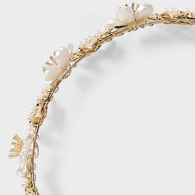 Floral and Pearl Headband - A New Day Gold