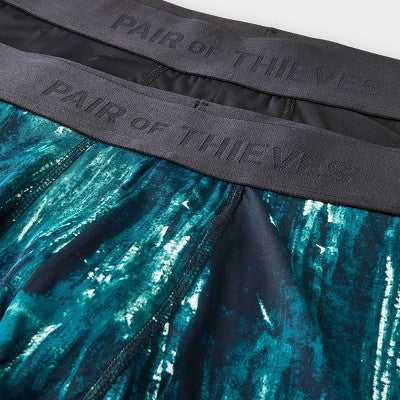 Pair of Thieves Men's Abstract Print Hustle Boxer Briefs 2pk - Green M