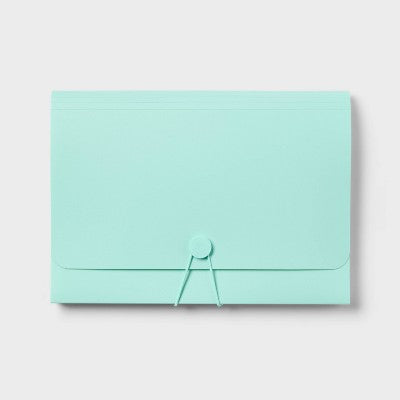 6 Pocket Expanding File Folder Letter Size Teal - up&up