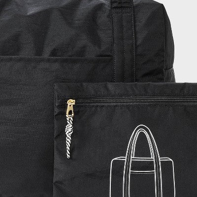 Essential Packable Weekender Duffel Bag - Universal Thread Black: Lightweight, Collapsible, 32L Capacity