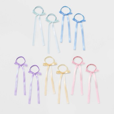 Girls' 10pk Bows Hair Tie Set - Cat & Jack?: Fashion Elastic Ponytail Holders, All Hair Types