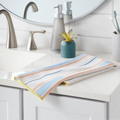 Waffle Bold Striped Hand Towel Pastel - Room Essentials