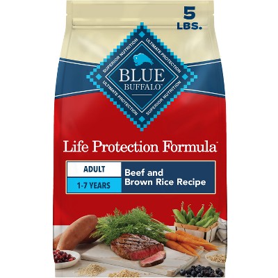 Blue Buffalo Life Protection Formula Natural Adult Dry Dog Food with Beef and Brown Rice - 5lbs